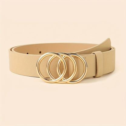 Women's Belt - 's Set 6Pcs - PU Leather with Metal Buckle Multi Style, Black Beige Brown - product detail view 8
