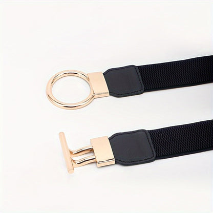 Women's Belt - 's Wide Waist Set 3 Pack Elastic Round Buckle Solid Color Waistband Cinch - product detail view 13
