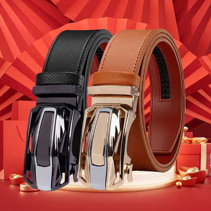Men's Belt - Sliding Ratchet for 2 Pack 1-3/8" Leather Adjustable No-Hole Set, Dress & - product detail view 7