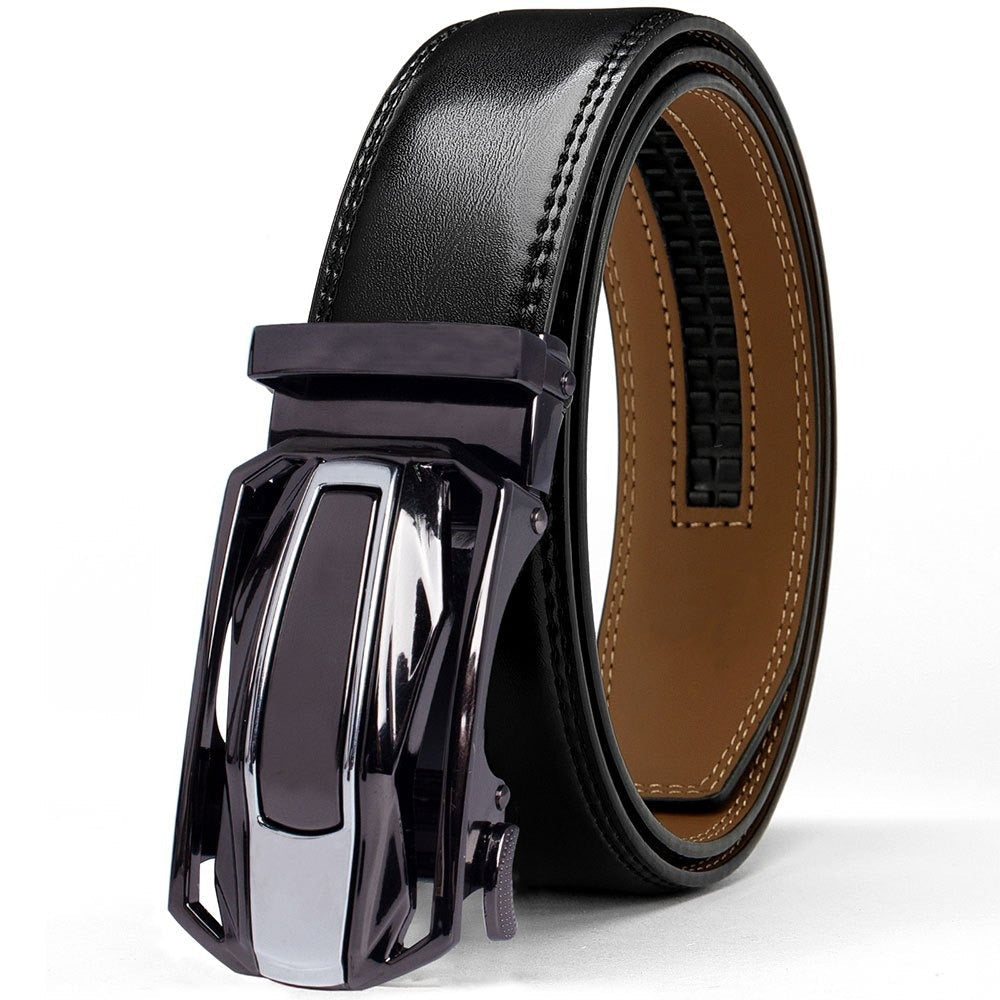 Men's Belt - Sliding Ratchet for 2 Pack 1-3/8" Leather Adjustable No-Hole Set, Dress & - product detail view 8