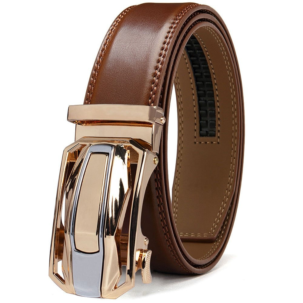 Men's Belt - Sliding Ratchet for 2 Pack 1-3/8" Leather Adjustable No-Hole Set, Dress & - product detail view 9