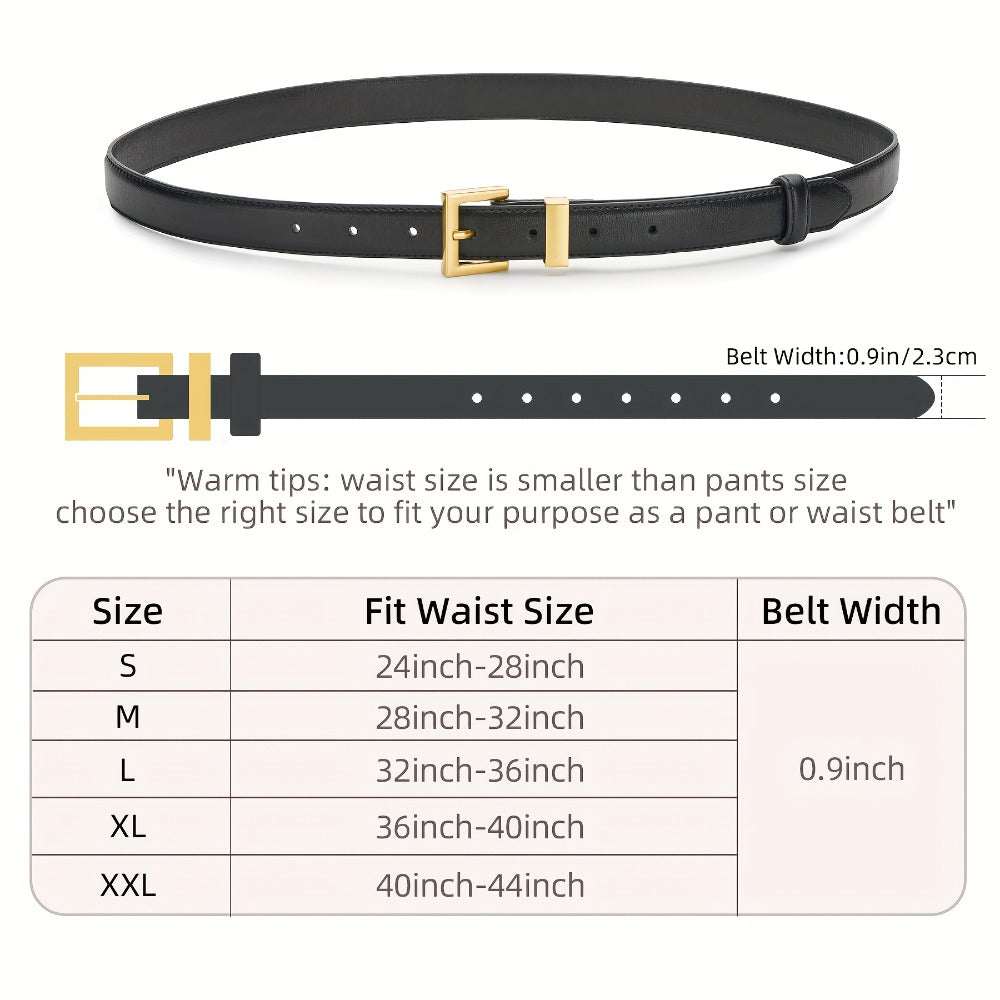 Women's Belt - Square Buckle for - Color Block Casual Dress for Jeans Pants Dresses, Hand - product detail view 2
