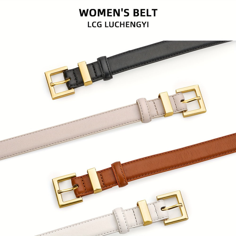 Women's Belt - Square Buckle for - Color Block Casual Dress for Jeans Pants Dresses, Hand - product detail view 7