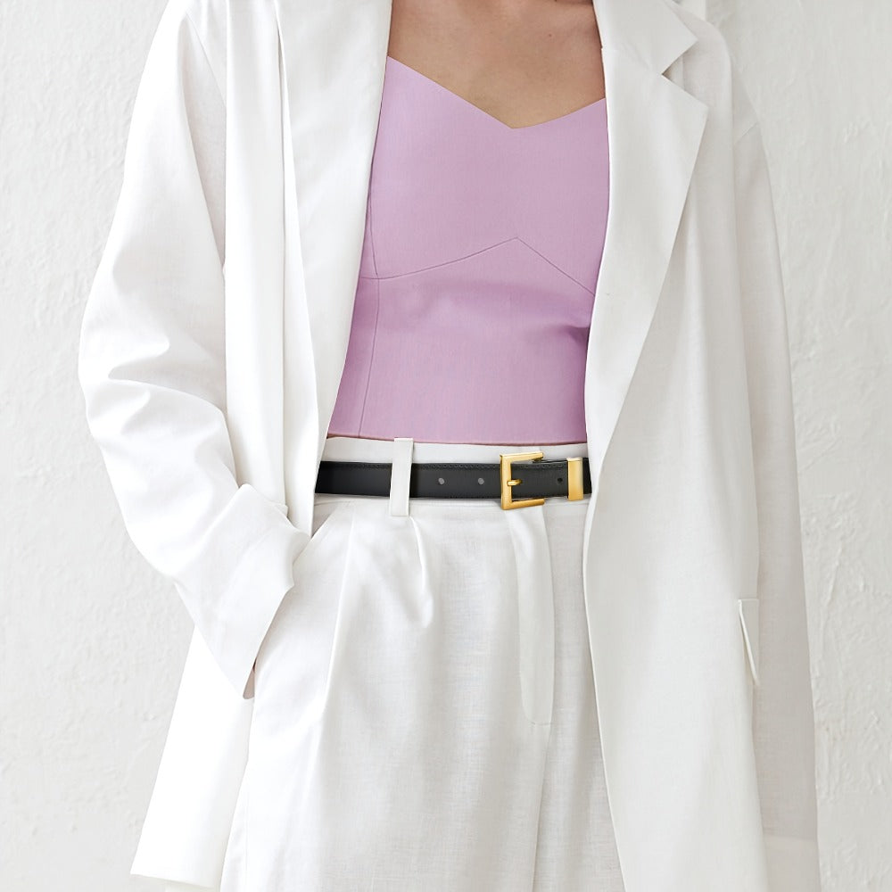 Women's Belt - Square Buckle for - Color Block Casual Dress for Jeans Pants Dresses, Hand - product detail view 9
