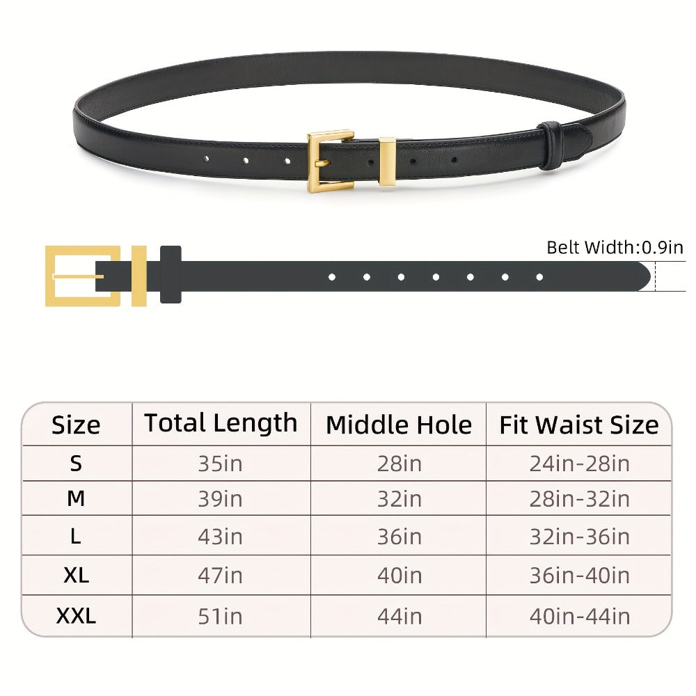 Women's Belt - Square Buckle Set 2pcs for | Gold Square Buckle Waist for Jeans Dresses - product detail view 2