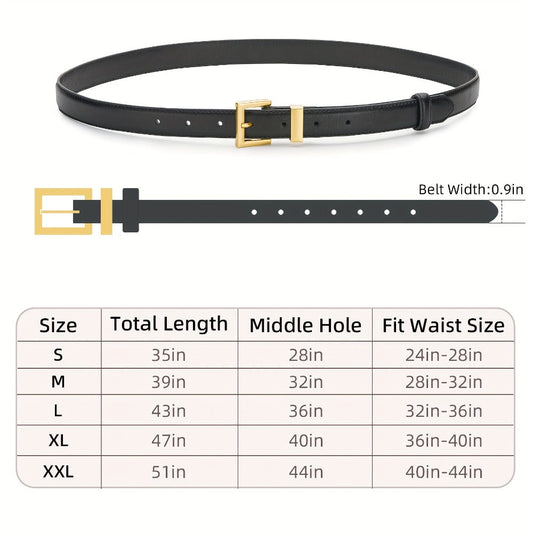 Women's Belt - Square Buckle Set 2pcs for | Gold Square Buckle Waist for Jeans Dresses - product detail view 2