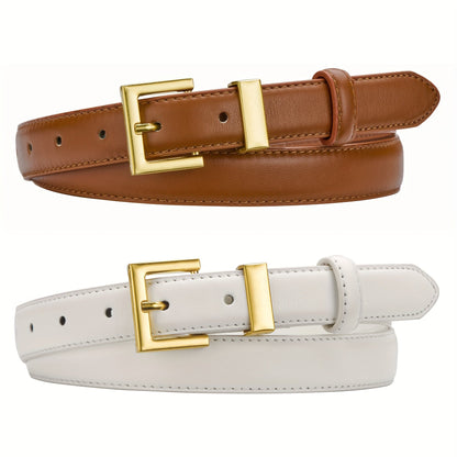 Women's Belt - Square Buckle Set 2pcs for | Gold Square Buckle Waist for Jeans Dresses - product detail view 13