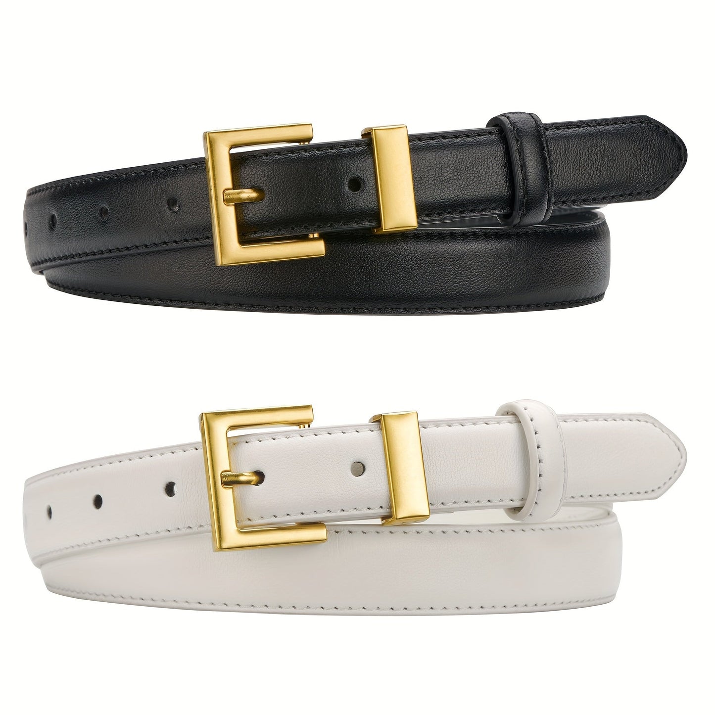 Women's Belt - Square Buckle Set 2pcs for | Gold Square Buckle Waist for Jeans Dresses - product detail view 15