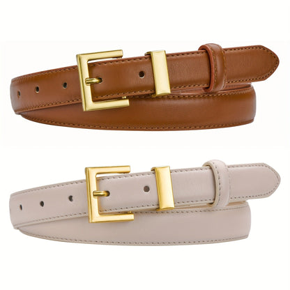 Women's Belt - Square Buckle Set 2pcs for | Gold Square Buckle Waist for Jeans Dresses - product detail view 16