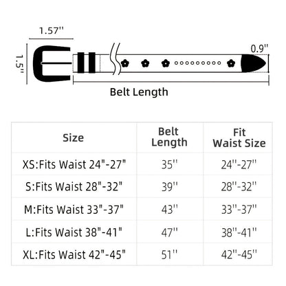 Women's Belt - Studded for 2 Pack - Rhinestone Floral Rivet Punk Y2K Skinny for Jeans - product detail view 2