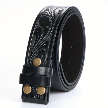 Men's Belt - Western for 2 Pack Embossed Longhorn Cow Head Buckle, Vintage Cowboy - product detail view 6