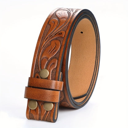 Men's Belt - Western for 2 Pack Embossed Longhorn Cow Head Buckle, Vintage Cowboy - product detail view 7