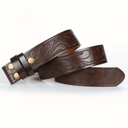 Men's Belt - Western for 2 Pack Embossed Longhorn Cow Head Buckle, Vintage Cowboy - product detail view 11