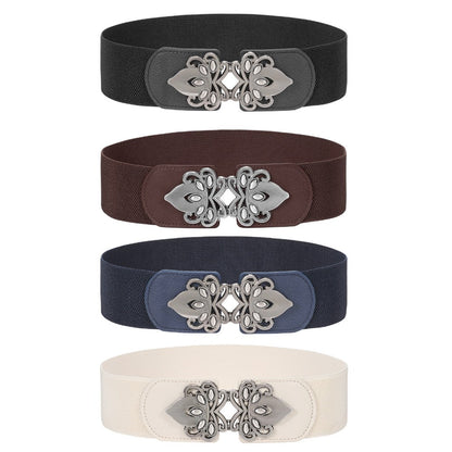 Women's Belt - Wide Elastic Waist 4 Pack Vintage Elastic Tie Waistband Corset Set Boho - product detail view 5