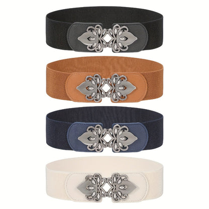 Women's Belt - Wide Elastic Waist 4 Pack Vintage Elastic Tie Waistband Corset Set Boho - product detail view 7