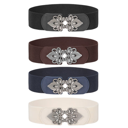 Women's Belt - Wide Elastic Waist 4 Pack Vintage Elastic Tie Waistband Corset Set Boho - product detail view 17