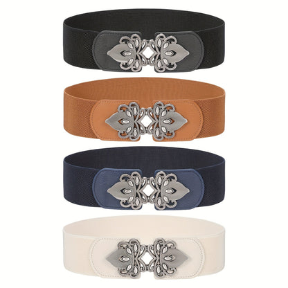 Women's Belt - Wide Elastic Waist 4 Pack Vintage Elastic Tie Waistband Corset Set Boho - product detail view 18