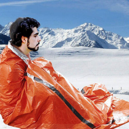 Emergency Mylar Bivy Sleeping Bag in Single-Sack Checkout Configuration for Camping and Preparedness