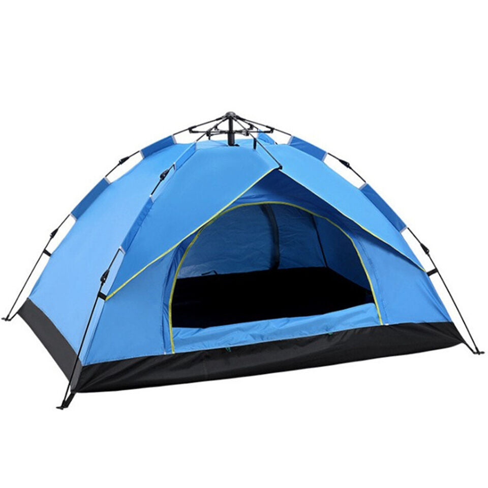 Pop-Up Camping Tent in Green 2-Person or 3-to-4-Person Checkout Configurations with Dual Doors