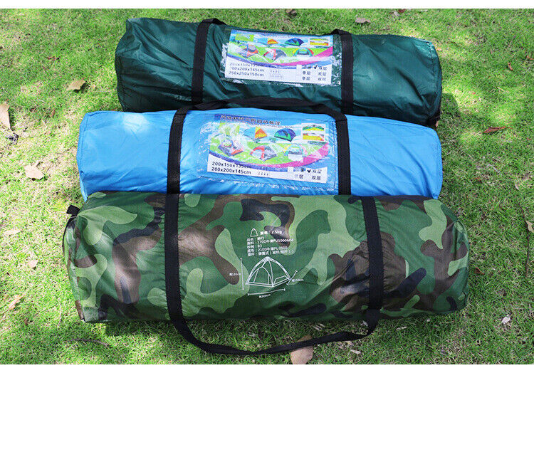 Pop-Up Camping Tent in Green 2-Person or 3-to-4-Person Checkout Configurations with Dual Doors