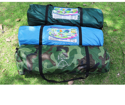 Pop-Up Camping Tent in Green 2-Person or 3-to-4-Person Checkout Configurations with Dual Doors