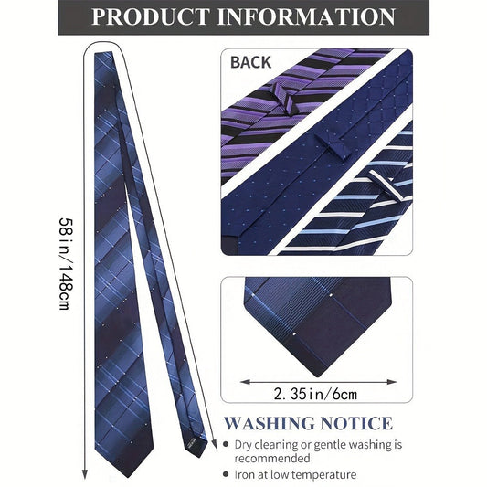 Men's Necktie - 12 Pack Jacquard Woven 100% Polyester 1200-Stitch Formal Ties - 57 Inch - product detail view 2
