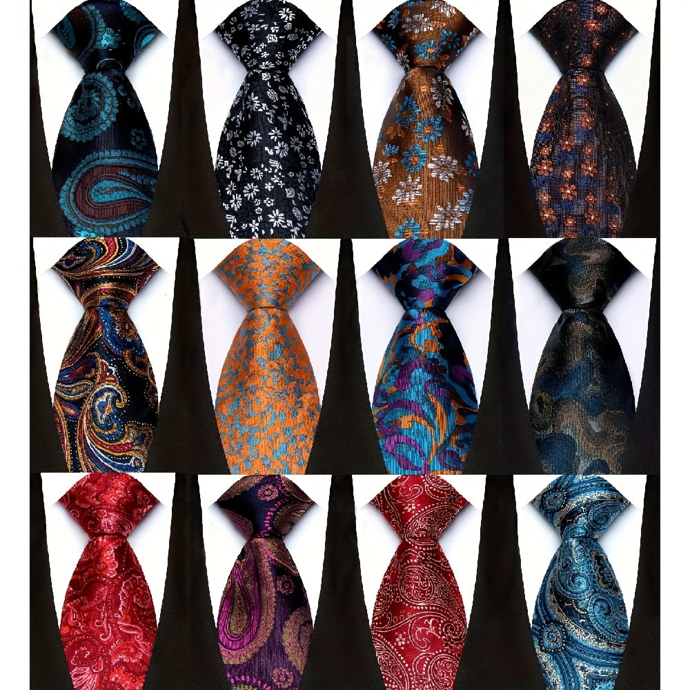 Men's Necktie - 12 Pack Jacquard Woven 100% Polyester 1200-Stitch Formal Ties - 57 Inch - product detail view 6