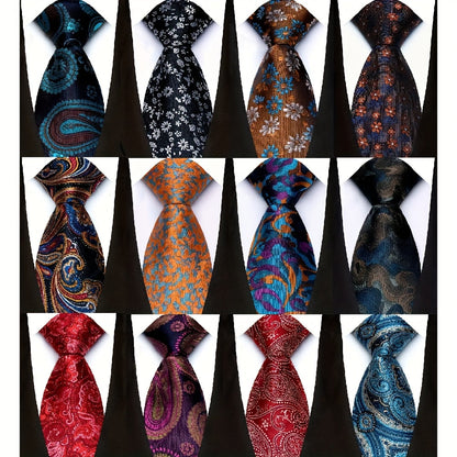 Men's Necktie - 12 Pack Jacquard Woven 100% Polyester 1200-Stitch Formal Ties - 57 Inch - product detail view 6