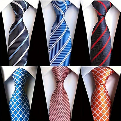 Men's Necktie - 6 Pack Jacquard Woven 100% Polyester Classic Formal Ties - 57 Inch Length - product detail view 7