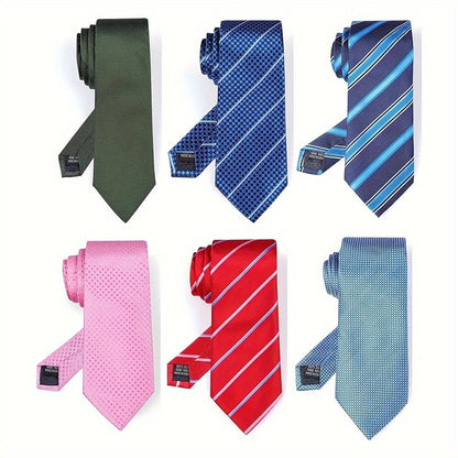 Men's Necktie - 6 Pack Jacquard Woven 100% Polyester Classic Formal Ties - 57 Inch Length - product detail view 10