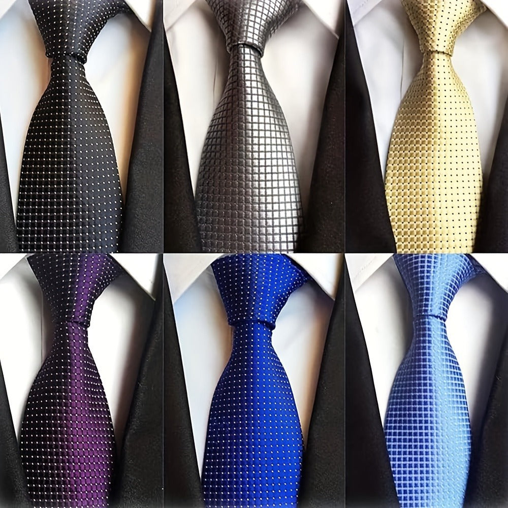 Men's Necktie - 6 Pack Jacquard Woven 100% Polyester Classic Formal Ties - 57 Inch Length - product detail view 12