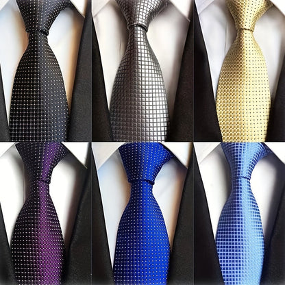 Men's Necktie - 6 Pack Jacquard Woven 100% Polyester Classic Formal Ties - 57 Inch Length - product detail view 12