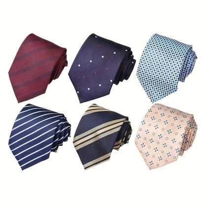 Men's Necktie - 6 Pack Jacquard Woven 100% Polyester Classic Formal Ties - 57 Inch Length - product detail view 15