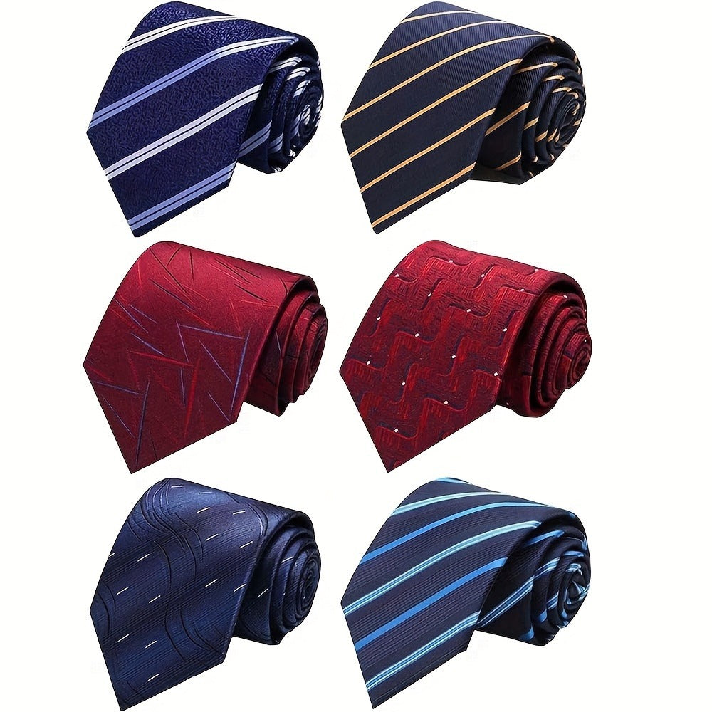 Men's Necktie - 6 Pack Jacquard Woven 100% Polyester Classic Formal Ties - 57 Inch Length - product detail view 16