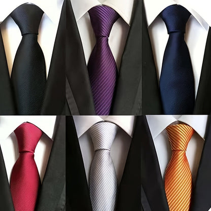 Men's Necktie - 6 Pack Jacquard Woven 100% Polyester Classic Formal Ties - 57 Inch Length - product detail view 17