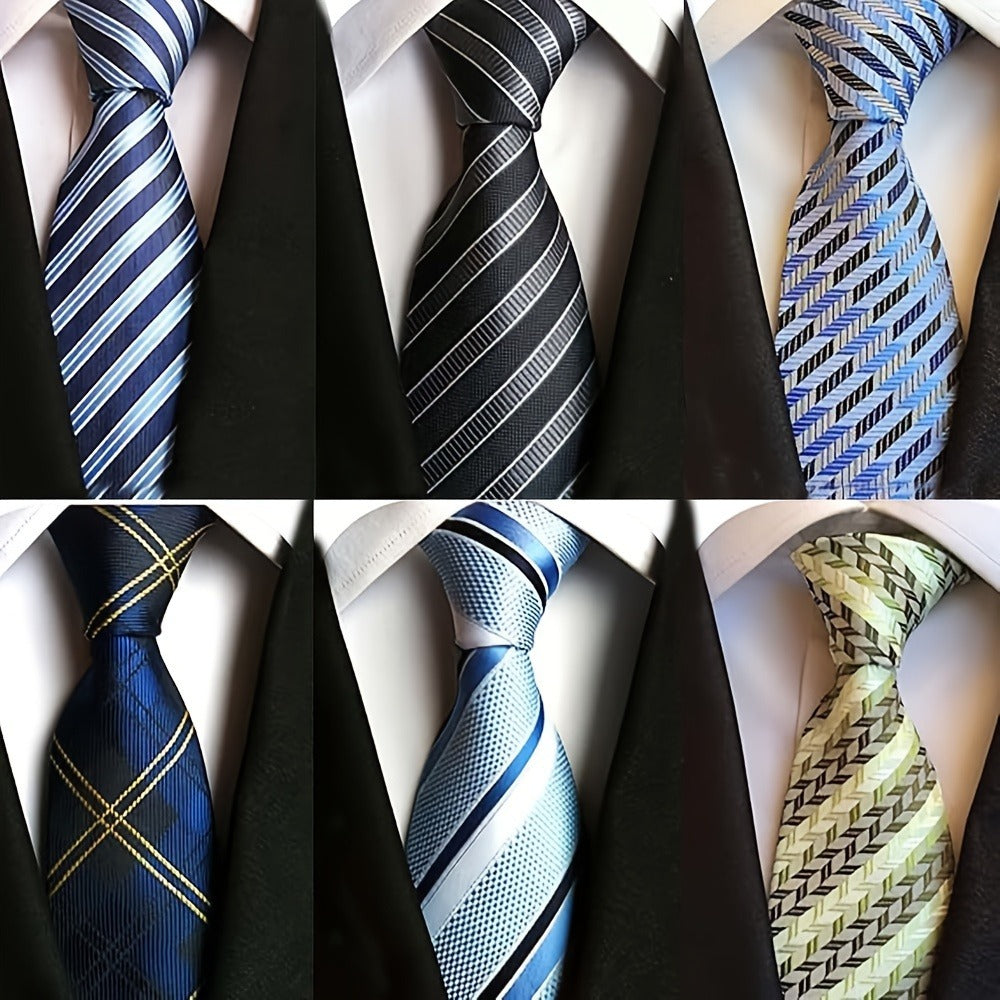 Men's Necktie - 6 Pack Jacquard Woven 100% Polyester Classic Formal Ties - 57 Inch Length - product detail view 18