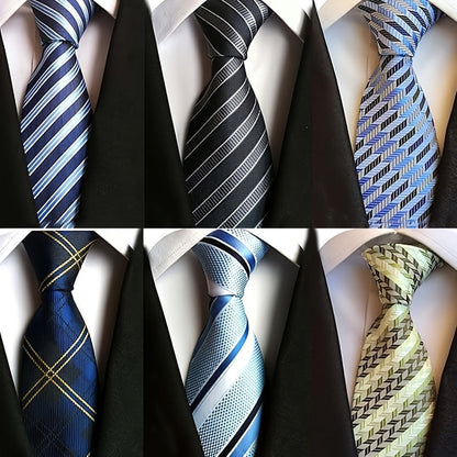 Men's Necktie - 6 Pack Jacquard Woven 100% Polyester Classic Formal Ties - 57 Inch Length - product detail view 18