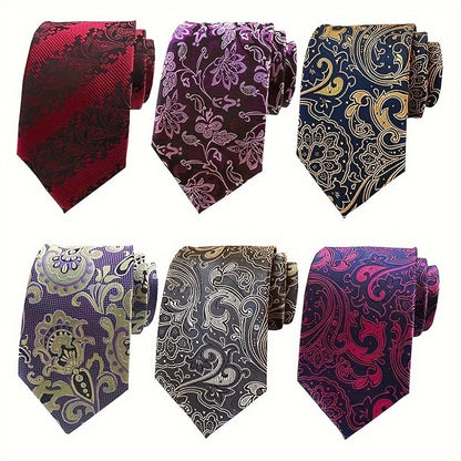 Men's Necktie - 6 Pack Jacquard Woven 100% Polyester Classic Formal Ties - 57 Inch Length - product detail view 20