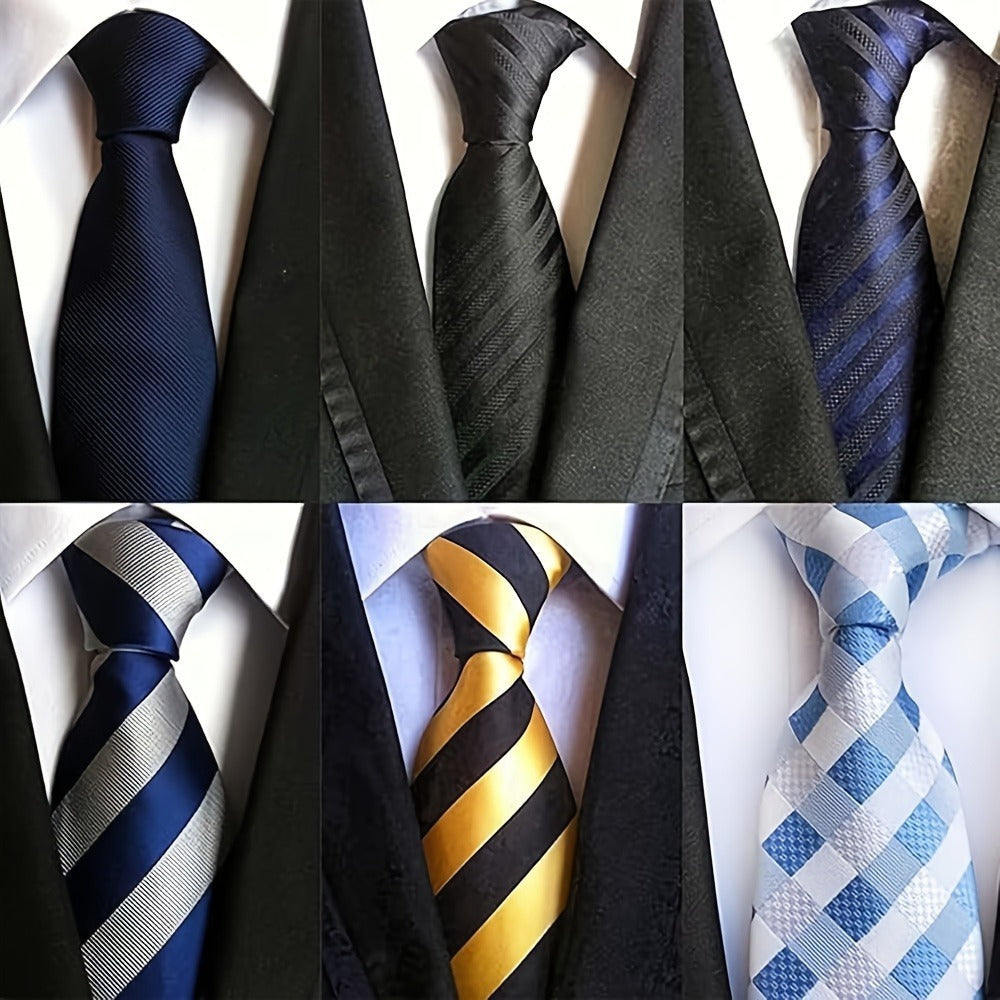 Men's Necktie - 6 Pack Jacquard Woven 100% Polyester Classic Formal Ties - 57 Inch Length - product detail view 21