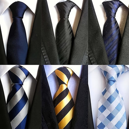 Men's Necktie - 6 Pack Jacquard Woven 100% Polyester Classic Formal Ties - 57 Inch Length - product detail view 21