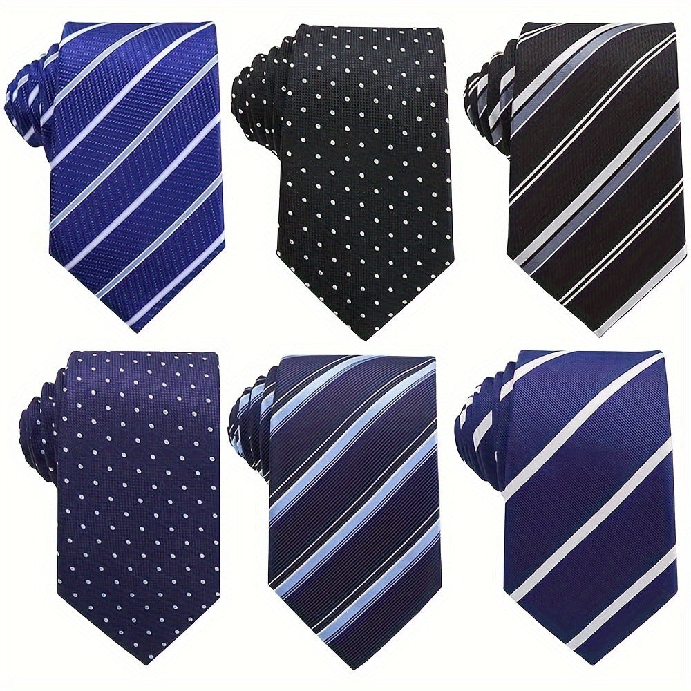 Men's Necktie - 6 Pack Jacquard Woven 100% Polyester Classic Formal Ties - 57 Inch Length - product detail view 23