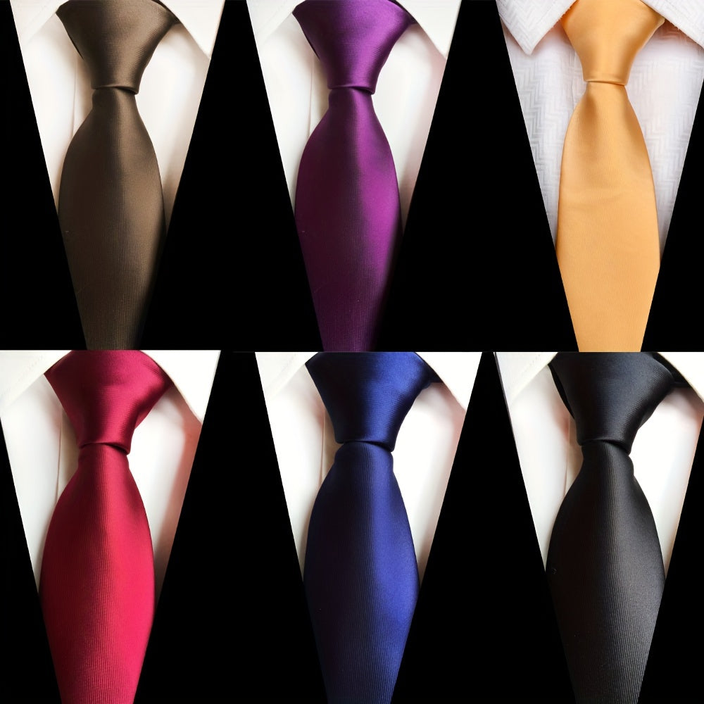 Men's Necktie - 6 Pack Jacquard Woven 100% Polyester Classic Formal Ties - 57 Inch Length - product detail view 25