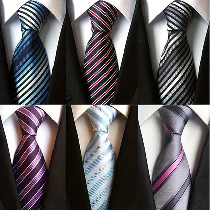 Men's Necktie - 6 Pack Jacquard Woven 100% Polyester Classic Formal Ties - 57 Inch Length - product detail view 29