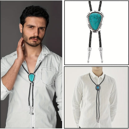 Men's Necktie - Bolo Tie Set 5 Styles for Women Hand-Braided Leather Western Cowboy - product detail view 12