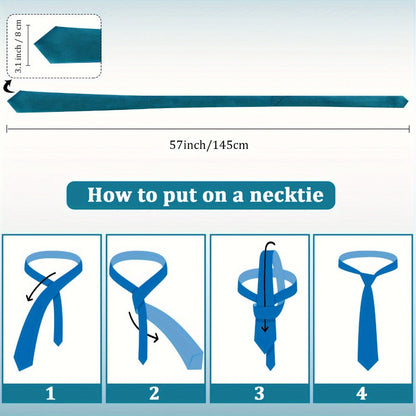 Men's Necktie - Bulk 24 Pack Solid Color Satin Ties for - Wholesale Groomsmen Wedding - product detail view 2