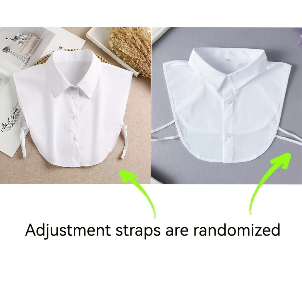Men's Necktie - Detachable Fake Collar 4 Pack for Women Removable Half Shirt Collar, Solid - product detail view 4