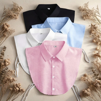 Men's Necktie - Detachable Fake Collar 4 Pack for Women Removable Half Shirt Collar, Solid - product detail view 6