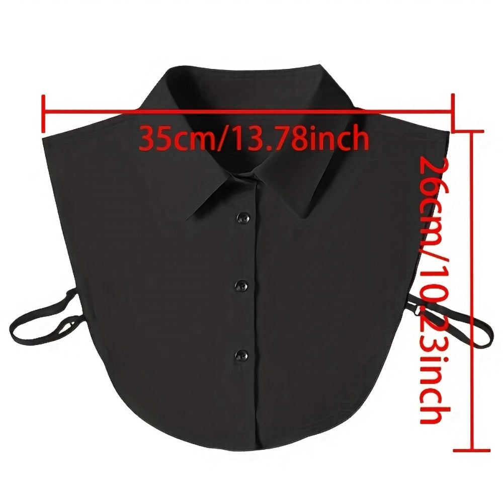 Men's Necktie - Detachable Fake Collar 4 Pack for Women Removable Half Shirt Collar, Solid - product detail view 7
