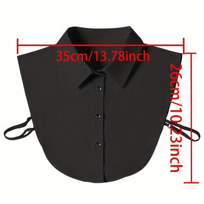Men's Necktie - Detachable Fake Collar 4 Pack for Women Removable Half Shirt Collar, Solid - product detail view 7