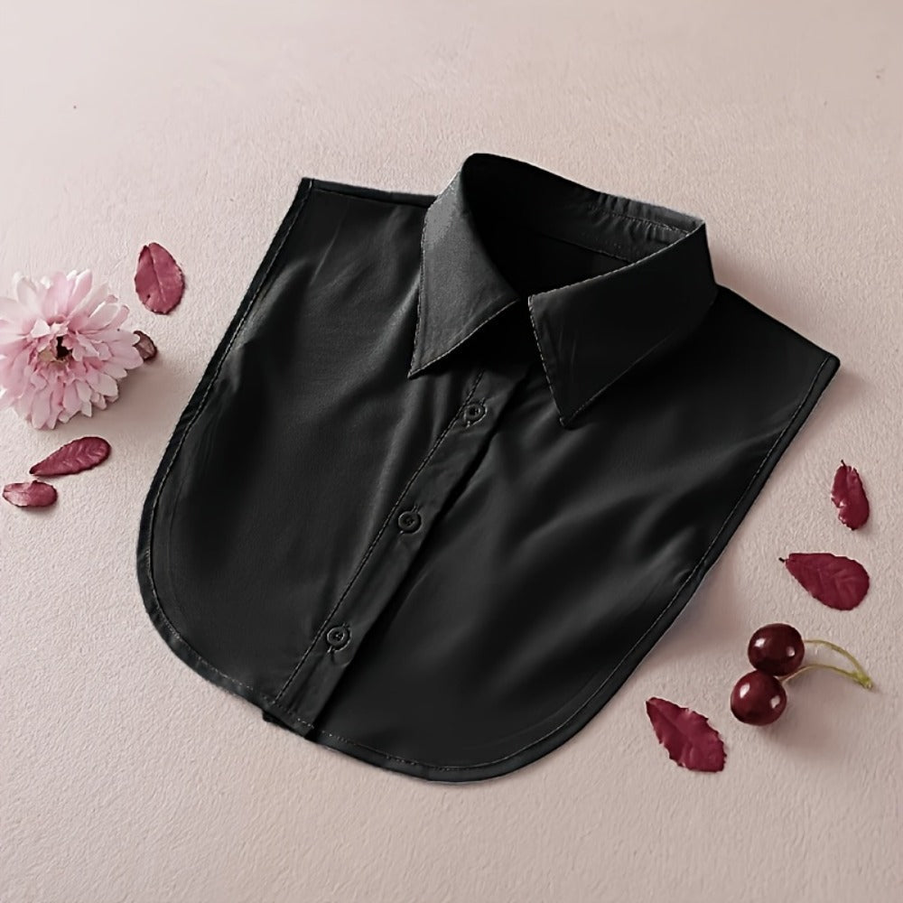 Men's Necktie - Detachable Fake Collar 4 Pack for Women Removable Half Shirt Collar, Solid - product detail view 9